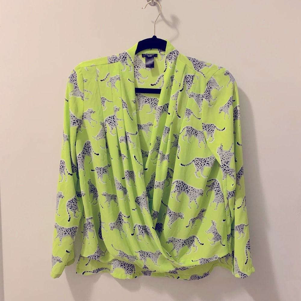 Big Cat Print Ann Taylor Blouse